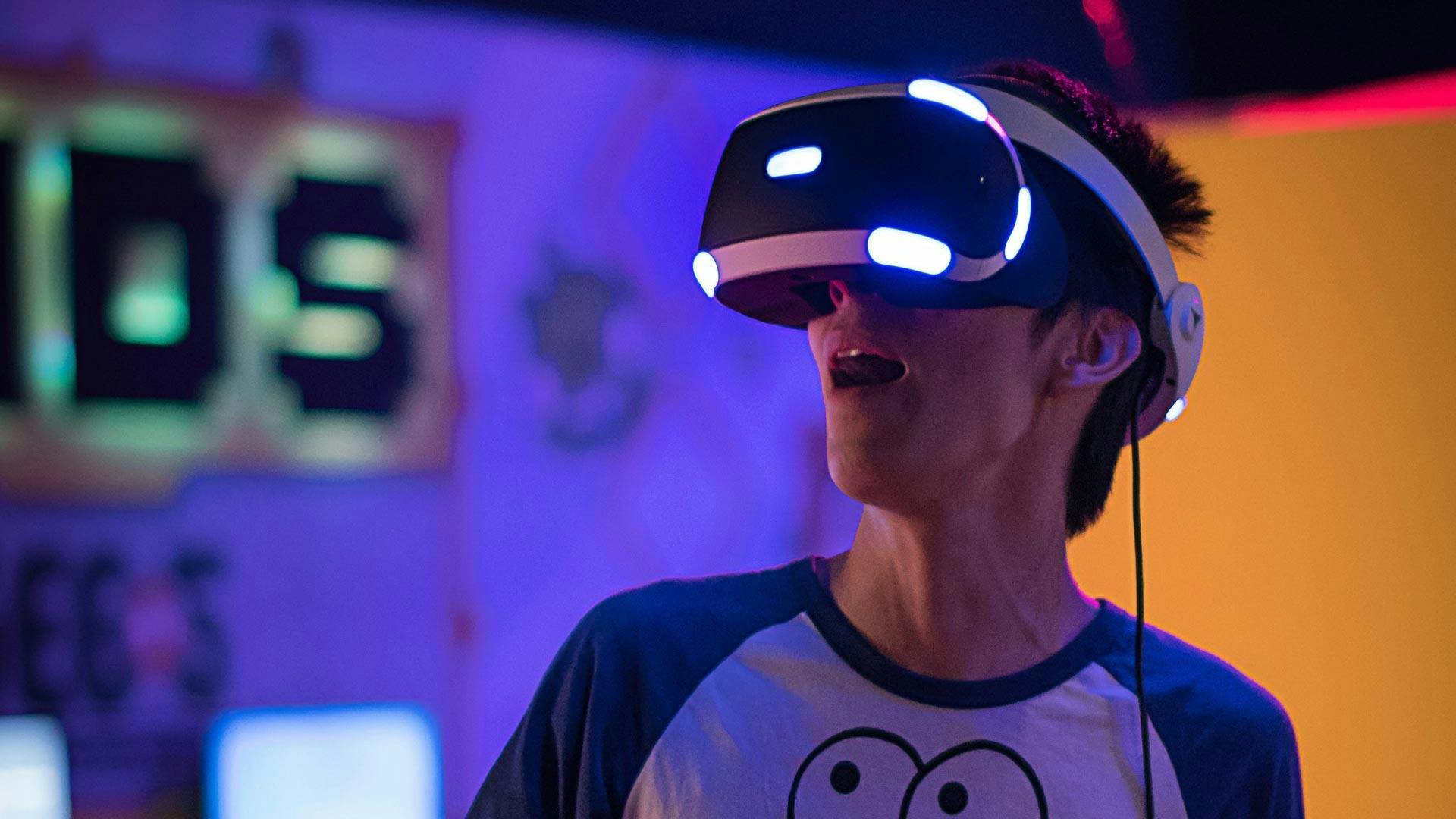 Man Wearing VR Headset